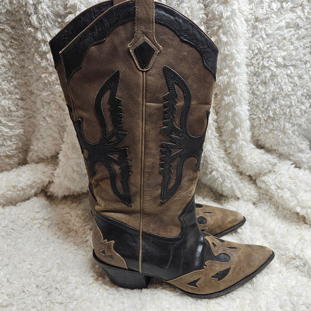 Reba Delilah Leather Pointed Toe Western Boots sz 7‎